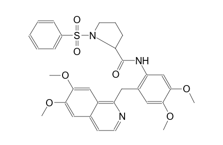 N-{2-[(6,7-dimethoxy-1-isoquinolinyl)methyl]-4,5-dimethoxyphenyl}-1-(phenylsulfonyl)-2-pyrrolidinecarboxamide
