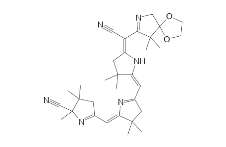 2-(5-(5-[Cyano-(9,9-dimethyl-1,4-dioxa-7-aza-spiro[4.4]non-7-en-8-yl)-methylene]-3,3-dimethylpyrrolidin-2-ylidenemethyl)-3,3-dimethyl-.delta.1-pyrrolin-5-ylidenemethyl-4,4,5-trimethyl-.delta.1-pyrroline-5-carbonitrile]