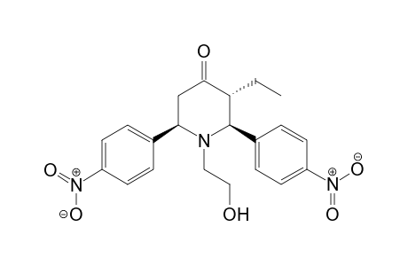 (2S,3R,6R)-3-ethyl-1-(2-hydroxyethyl)-2,6-bis(4-nitrophenyl)piperidin-4-one