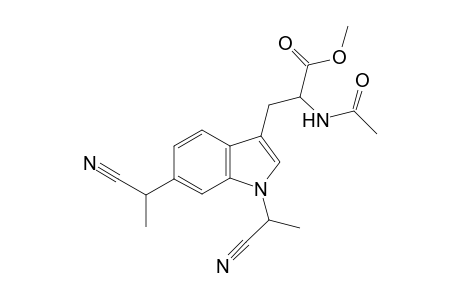 methyl 2-acetamido-3-[1,6-bis(1-cyanoethyl)indol-3-yl]propanoate