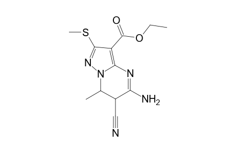 Ethyl 5-amino-6-cyano-6,7-dihydro-7-methyl-2-methylthiopyrazolo[1,5-a]pyrimidine-3-carboxylate