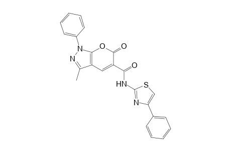 3-Methyl-6-oxo-1-phenyl-N-(4-phenylthiazol-2-yl)-1,6-dihydropyrano [2,3-c]pyrazole-5-carboxamide