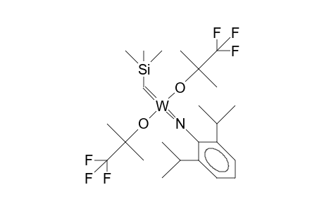 Bis(2-trifluoromethyl-prop-2-yloxy)-trimethylsilylmethylidene-(2,6-diisopropyl-phenylimido) tungsten