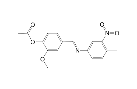 2-Methoxy-4-((E)-[(4-methyl-3-nitrophenyl)imino]methyl)phenyl acetate