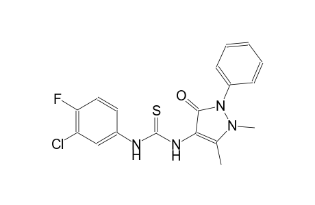 N-(3-chloro-4-fluorophenyl)-N'-(1,5-dimethyl-3-oxo-2-phenyl-2,3-dihydro-1H-pyrazol-4-yl)thiourea
