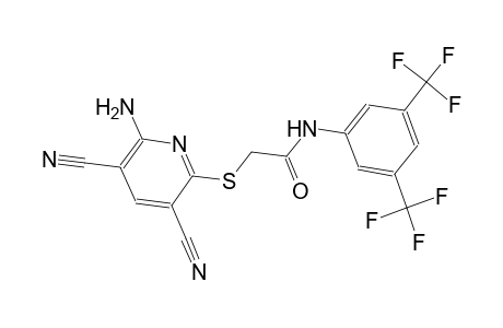 2-[(6-amino-3,5-dicyano-2-pyridinyl)sulfanyl]-N-[3,5-bis(trifluoromethyl)phenyl]acetamide