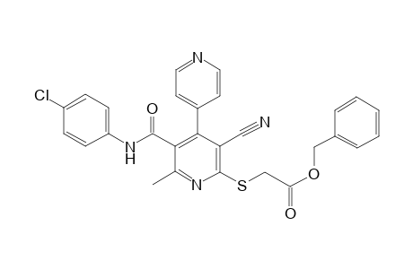 (phenylmethyl) 2-[5-[(4-chlorophenyl)carbamoyl]-3-cyano-6-methyl-4-pyridin-4-yl-pyridin-2-yl]sulfanylethanoate