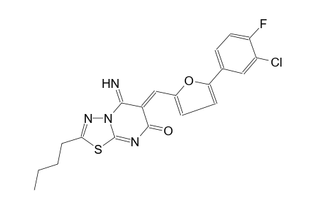 (6Z)-2-butyl-6-{[5-(3-chloro-4-fluorophenyl)-2-furyl]methylene}-5-imino-5,6-dihydro-7H-[1,3,4]thiadiazolo[3,2-a]pyrimidin-7-one