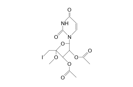 1-(5-Deoxy-5-iodo-4-methoxy.alpha.-L-lyxofuranosyl-2,3-O-diacetyl-uracil