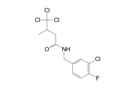 N-(3-chloro-4-fluorobenzyl)-3-methyl-4,4,4-trichlorobutyramide