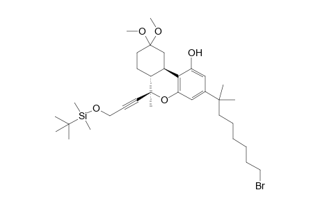 (6R,6aR,10aR)-3-(7-bromo-1,1-dimethyl-heptyl)-6-[3-(tert-butyl-dimethyl-silanyloxy)-prop-1-ynyl]-9,9-dimethoxy-6-methyl-6a,7,8,9,10,10a-hexahydro-6H-benzo[c]chromen-1-ol