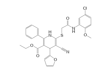 ethyl 6-{[2-(5-chloro-2-methoxyanilino)-2-oxoethyl]sulfanyl}-5-cyano-4-(2-furyl)-2-phenyl-1,4-dihydro-3-pyridinecarboxylate