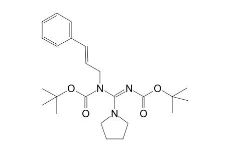 N-[(E)-N-tert-butoxycarbonyl-C-pyrrolidino-carbonimidoyl]-N-[(E)-cinnamyl]carbamic acid tert-butyl ester