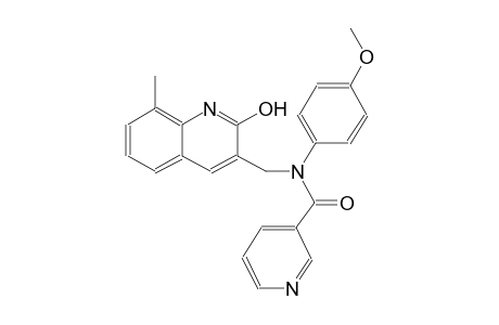 N-[(2-hydroxy-8-methyl-3-quinolinyl)methyl]-N-(4-methoxyphenyl)nicotinamide