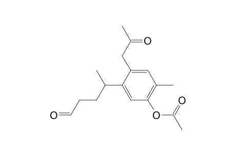 Benzenebutanal, 5-(acetyloxy)-.gamma.,4-dimethyl-2-(2-oxopropyl)-