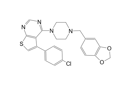 thieno[2,3-d]pyrimidine, 4-[4-(1,3-benzodioxol-5-ylmethyl)-1-piperazinyl]-5-(4-chlorophenyl)-