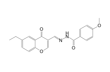 N'-[(E)-(6-ethyl-4-oxo-4H-chromen-3-yl)methylidene]-4-methoxybenzohydrazide