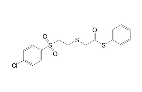 {{2-[(p-chlorophenyl)sulfonyl]ethyl}thio}thioacetic acid, S-phenyl ester