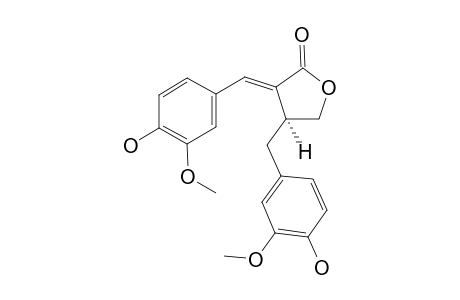 ACUTISSIMALIGNAN_B;(2-E,3-S)-2-(4-HYDROXY-3-METHOXYBENZYLIDENE)-3-(4-HYDROXY-3-METHOXYBENZYL)-BUTYROLACTONE