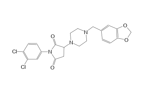 3-[4-(1,3-benzodioxol-5-ylmethyl)-1-piperazinyl]-1-(3,4-dichlorophenyl)-2,5-pyrrolidinedione