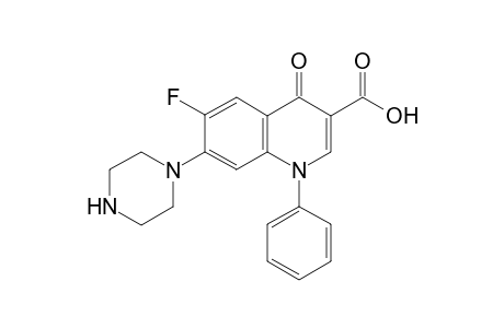 1-Phenyl-7-(piperazin-1'-yl)-3-(hydroxycarnonyl)-6-fluoro-1,4-dihydro-4-quinolone