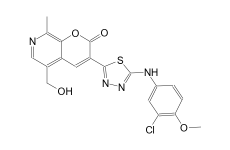 3-[5-(3-chloro-4-methoxyanilino)-1,3,4-thiadiazol-2-yl]-5-(hydroxymethyl)-8-methyl-2H-pyrano[2,3-c]pyridin-2-one
