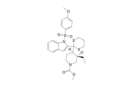 3-ETHYL-1-METHOXYCARBONYL-4-{2-[1-(4-METHOXYPHENYLSULFONYL)-2-INDOLYL]-1,3-DITHIAN-2-YL}-3-PIPERIDINOL