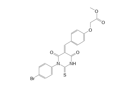 methyl {4-[(E)-(1-(4-bromophenyl)-4,6-dioxo-2-thioxotetrahydro-5(2H)-pyrimidinylidene)methyl]phenoxy}acetate