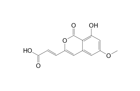 (E)-3-(6-methoxy-8-oxidanyl-1-oxidanylidene-isochromen-3-yl)prop-2-enoic acid