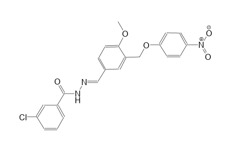 3-chloro-N'-((E)-{4-methoxy-3-[(4-nitrophenoxy)methyl]phenyl}methylidene)benzohydrazide