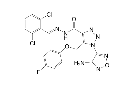 1-(4-amino-1,2,5-oxadiazol-3-yl)-N'-[(E)-(2,6-dichlorophenyl)methylidene]-5-[(4-fluorophenoxy)methyl]-1H-1,2,3-triazole-4-carbohydrazide