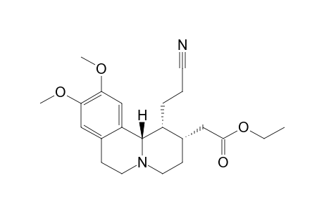 2H-Benzo[a]quinolizine-2-acetic acid, 1-(2-cyanoethyl)-1,3,4,6,7,11b-hexahydro-9,10-dimethoxy-, ethyl ester, (1.alpha.,2.alpha.,11b.beta.)-