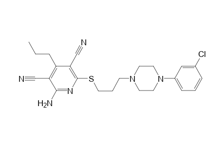 2-Amino-6-[3-[4-(3-chlorophenyl)-1-piperazinyl]propylthio]-4-propylpyridine-3,5-dicarbonitrile