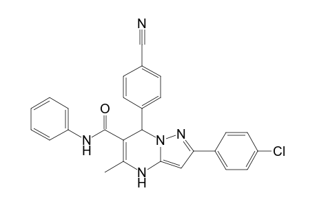 2-(4-Chlorophenyl)-7-(4-cyanophenyl)-5-methyl-N-phenyl-4,7-dihydropyrazolo[1,5-a]pyrimidine-6-carboxamide