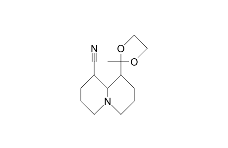 9-(ax)-Acetyl-ethylene-ketal-1-(eq)-cyano-trans-quinolizidine