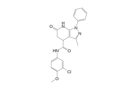 N-(3-Chloro-4-methoxyphenyl)-3-methyl-6-oxo-1-phenyl-4,5,6,7-tetrahydro-1H-pyrazolo[3,4-b]pyridine-4-carboxamide