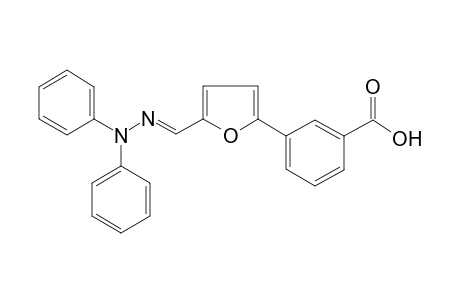 3-[5-[(E)-(diphenylhydrazinylidene)methyl]-2-furanyl]benzoic acid