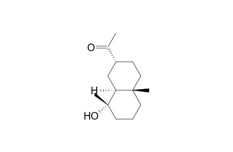 (2.alpha.,4a.beta.,8.beta.,8a.alpha.)-(+-)-1-(Decahydro-8-hydroxy-4a,8-dimethyl-2-naphthalenyl)ethanone