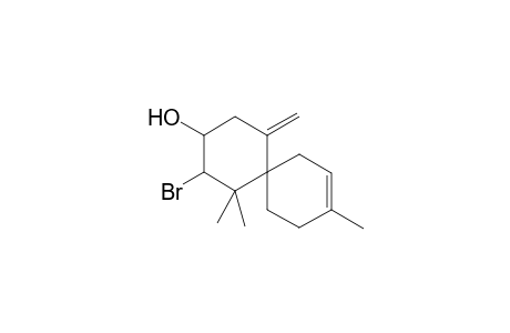 2-Bromo-1,1,9-trimethyl-5-methylidenespiro[5.5]undec-8-en-3-ol