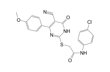 N-(4-chlorophenyl)-2-{[5-cyano-4-(4-methoxyphenyl)-6-oxo-1,6-dihydro-2-pyrimidinyl]sulfanyl}acetamide