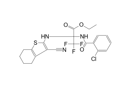 ethyl 2-[(2-chlorobenzoyl)amino]-2-[(3-cyano-4,5,6,7-tetrahydro-1-benzothien-2-yl)amino]-3,3,3-trifluoropropanoate