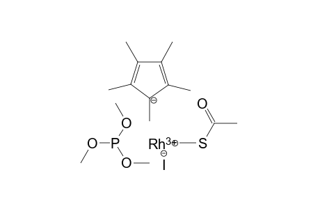 S-Methanidyl ethanethioate-1,2,3,4,5-pentamethylcyclopenta-2,4-dien-1-ide rhodium(III) trimethyl phosphite iodide