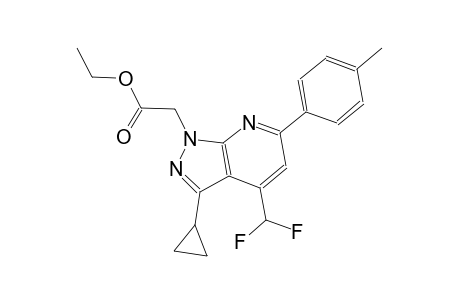 1H-pyrazolo[3,4-b]pyridine-1-acetic acid, 3-cyclopropyl-4-(difluoromethyl)-6-(4-methylphenyl)-, ethyl ester