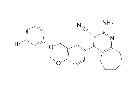 2-amino-4-{3-[(3-bromophenoxy)methyl]-4-methoxyphenyl}-6,7,8,9-tetrahydro-5H-cyclohepta[b]pyridine-3-carbonitrile