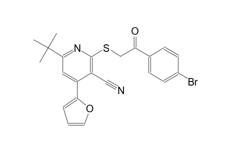 2-{[2-(4-bromophenyl)-2-oxoethyl]sulfanyl}-6-tert-butyl-4-(2-furyl)nicotinonitrile