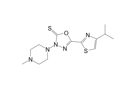 5-(4-Isopropylthiazol-2-yl)-3-(4-methylpiperazin-1-yl)-1,3,4-oxadiazole-2(3H)-thione