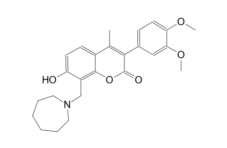 2H-1-benzopyran-2-one, 3-(3,4-dimethoxyphenyl)-8-[(hexahydro-1H-azepin-1-yl)methyl]-7-hydroxy-4-methyl-