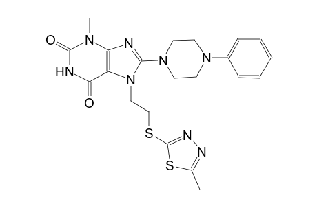 3-methyl-7-{2-[(5-methyl-1,3,4-thiadiazol-2-yl)sulfanyl]ethyl}-8-(4-phenyl-1-piperazinyl)-3,7-dihydro-1H-purine-2,6-dione