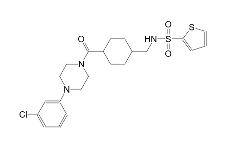 N-[(4-{[4-(3-chlorophenyl)-1-piperazinyl]carbonyl}cyclohexyl)methyl]-2-thiophenesulfonamide