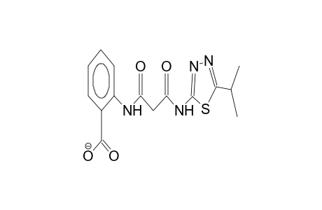 N-(2-carboxyphenyl)-N'-(5-isopropyl-1,3,4-thiadiazol-2-yl)malondiamide anione